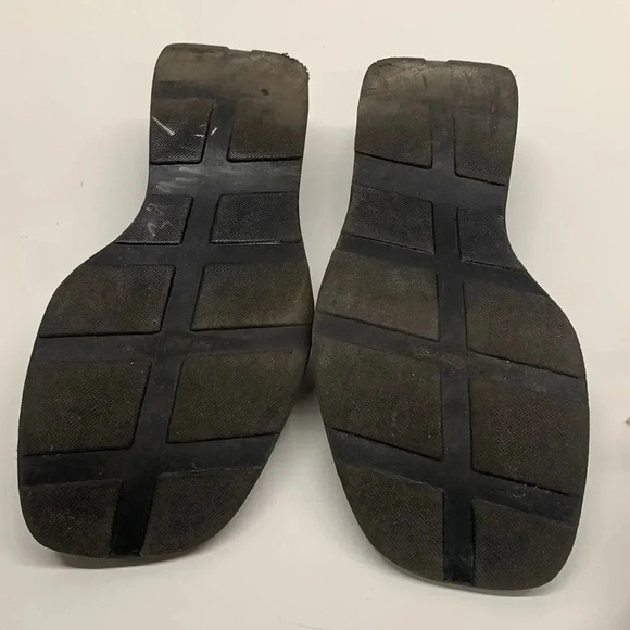 Steve Madden Chonky Sandal Wedges Shoes Slip On Open Toe VTG Y2K 90's Black 7.5 - Picture 7 of 9